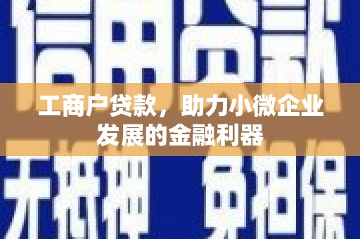 广宗工商户贷款，助力小微企业发展的金融利器