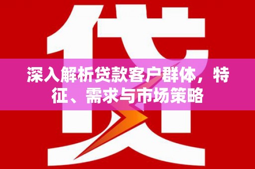 广宗深入解析贷款客户群体，特征、需求与市场策略