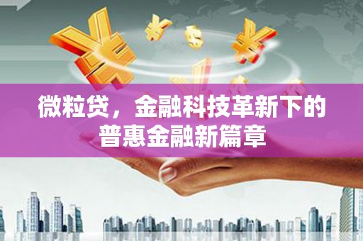 广宗微粒贷，金融科技革新下的普惠金融新篇章