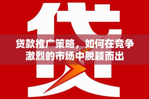 广宗贷款推广策略，如何在竞争激烈的市场中脱颖而出