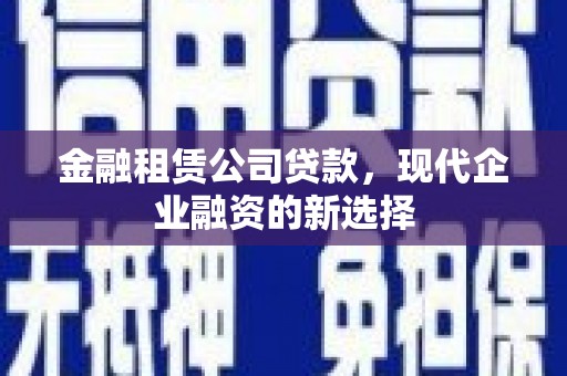 广宗金融租赁公司贷款，现代企业融资的新选择