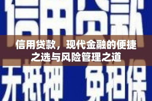 广宗信用贷款，现代金融的便捷之选与风险管理之道