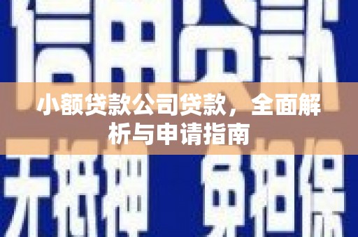 广宗小额贷款公司贷款，全面解析与申请指南
