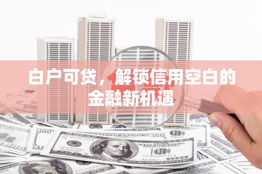 广宗白户可贷，解锁信用空白的金融新机遇