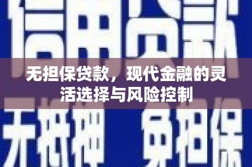 广宗无担保贷款，现代金融的灵活选择与风险控制