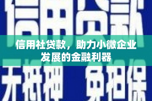 广宗信用社贷款，助力小微企业发展的金融利器