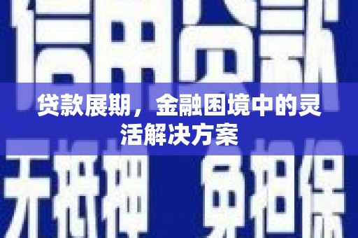 广宗贷款展期，金融困境中的灵活解决方案