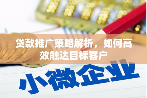 广宗贷款推广策略解析，如何高效触达目标客户