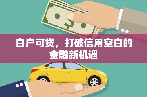 广宗白户可贷，打破信用空白的金融新机遇