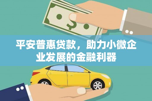 广宗平安普惠贷款，助力小微企业发展的金融利器