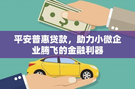 广宗平安普惠贷款，助力小微企业腾飞的金融利器