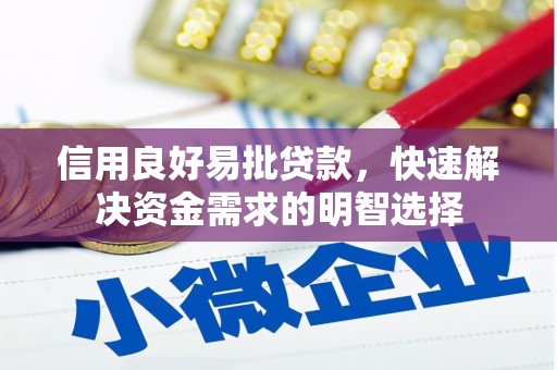 广宗信用良好易批贷款，快速解决资金需求的明智选择