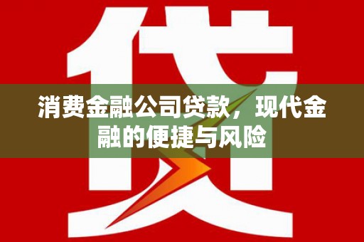广宗消费金融公司贷款，现代金融的便捷与风险