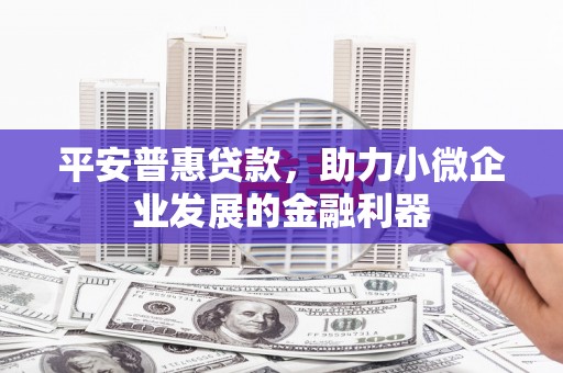 广宗平安普惠贷款，助力小微企业发展的金融利器