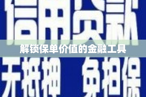 广宗解锁保单价值的金融工具